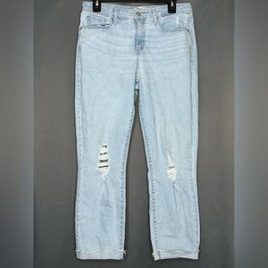 Women's Levi's® Boyfriend Jeans Mid-rise sits above the hip